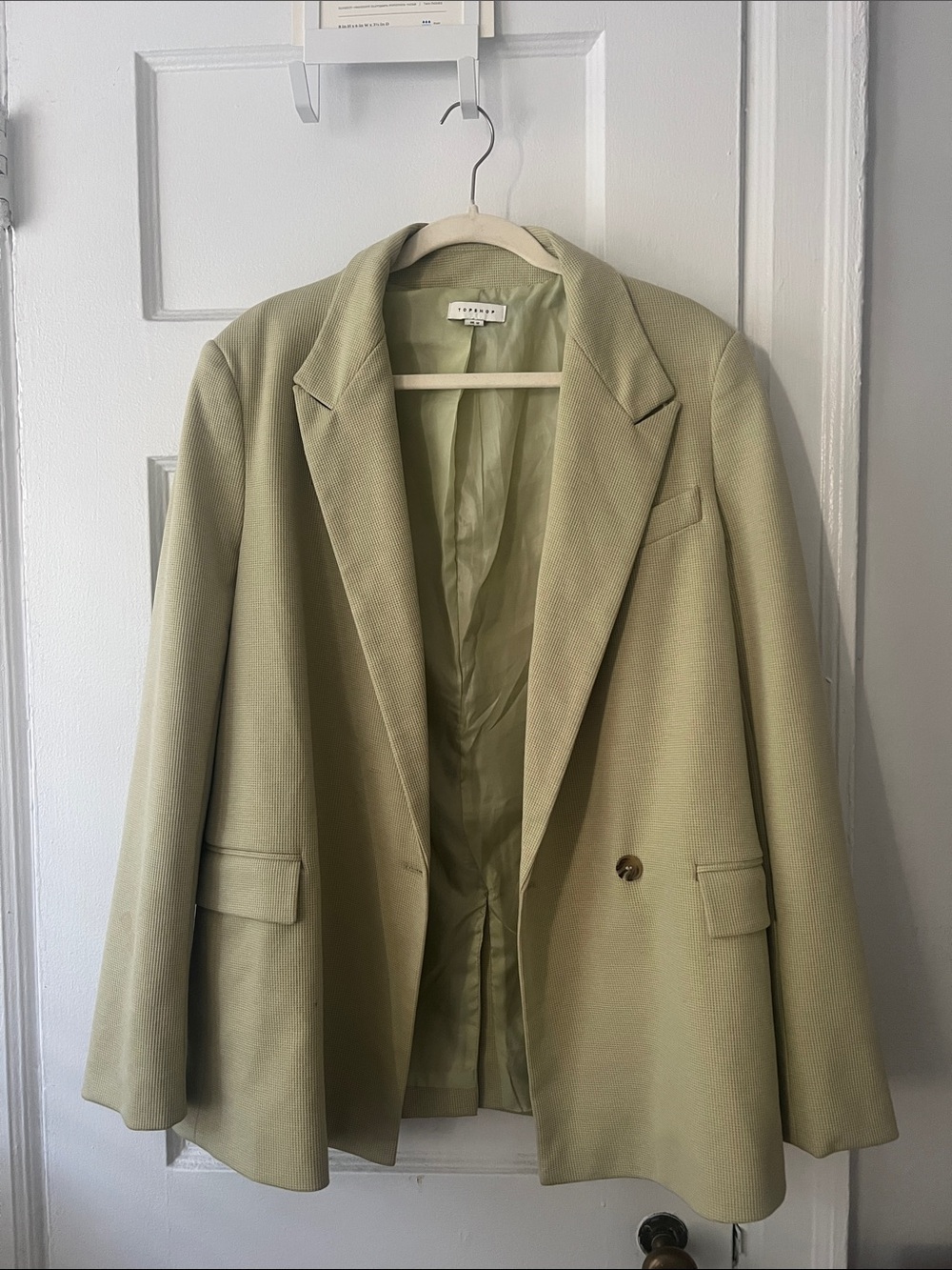 Topshop Light Sage Green Oversized Blazer Jacket